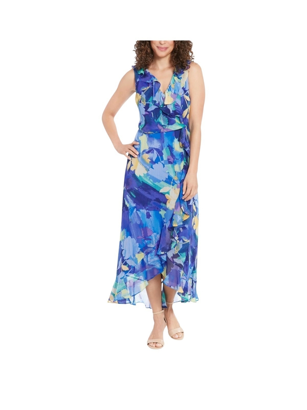 LONDON TIMES - Size 12 Sleeveless Ruffle Dress